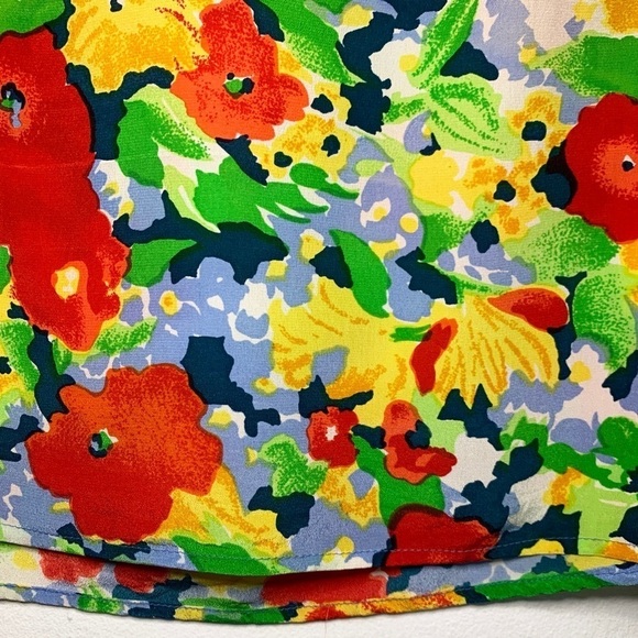 Oscar de La Renta Expressions 100% Silk Single Stitch Floral Print Blouse size M - Picture 5 of 5